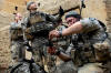 U.S. Army soldiers set up a tactical satellite communication system in Shekhabad Valley, Wardak province, Afghanistan, Aug. 9, 2010. The soldiers are assigned to the 173rd Airborne Brigade Combat Team. U.S. Army photo by Sgt. Russell Gilchrest 